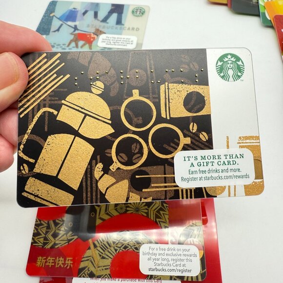 Lot of 36 Starbucks Cards 2008 to 2014 RED CARD Braille Dragon – Excellent - Picture 4 of 12